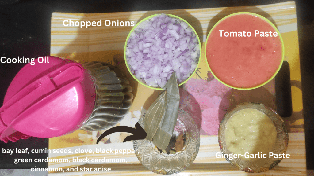 Ingredients for Ojri Curry Recipe